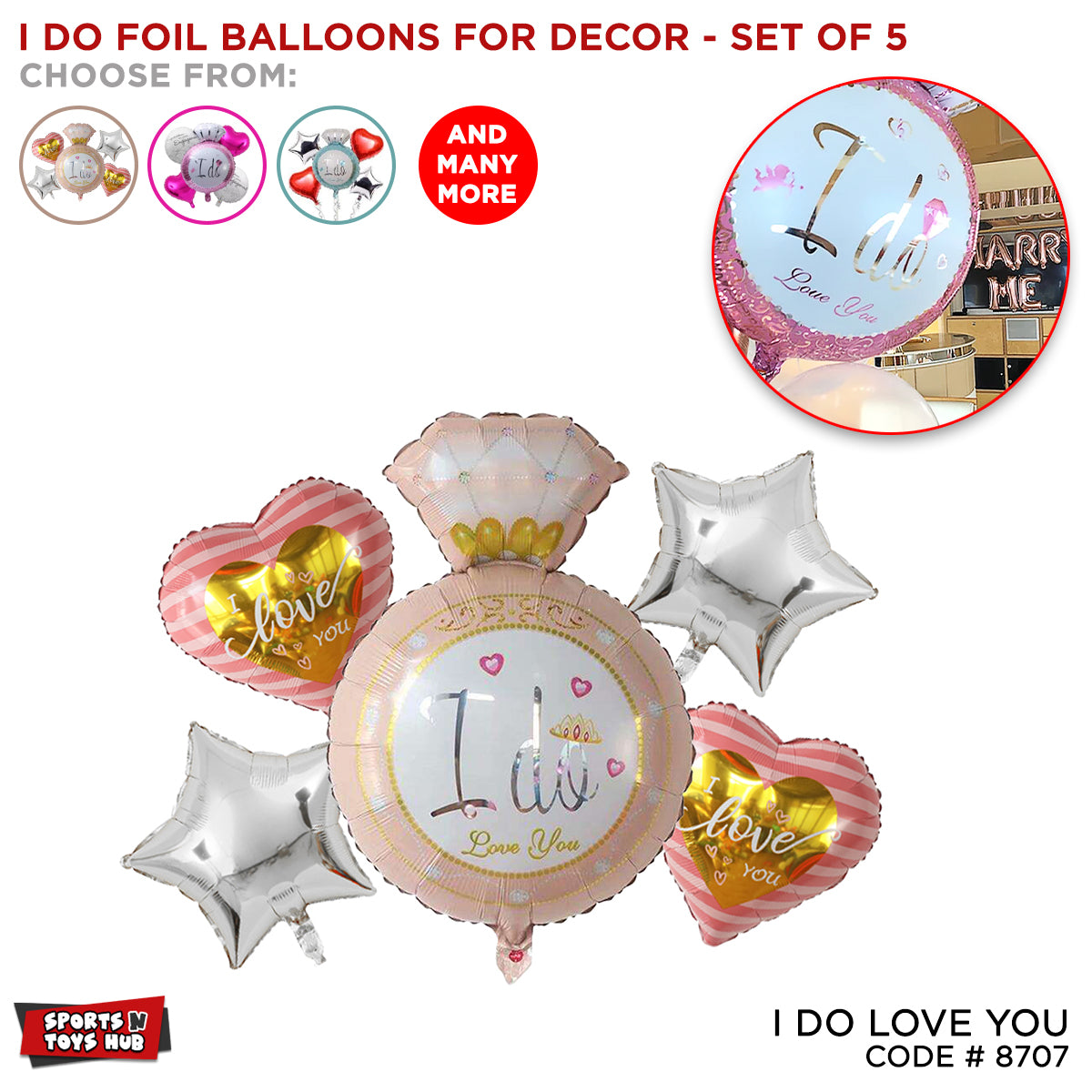Engagement Ring Foil Balloon Set