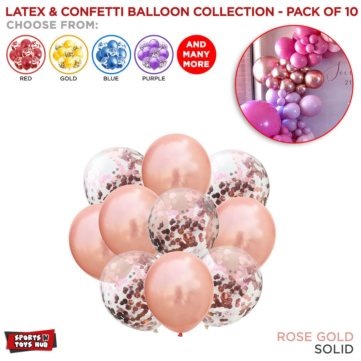 Chrome Latex Round Balloons Collection - 10 Pcs