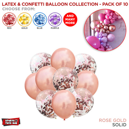 Chrome Latex Round Balloons Collection - 10 Pcs