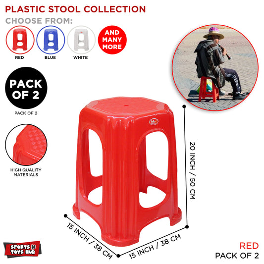 Plastic Stool Collection - Pack Of 2