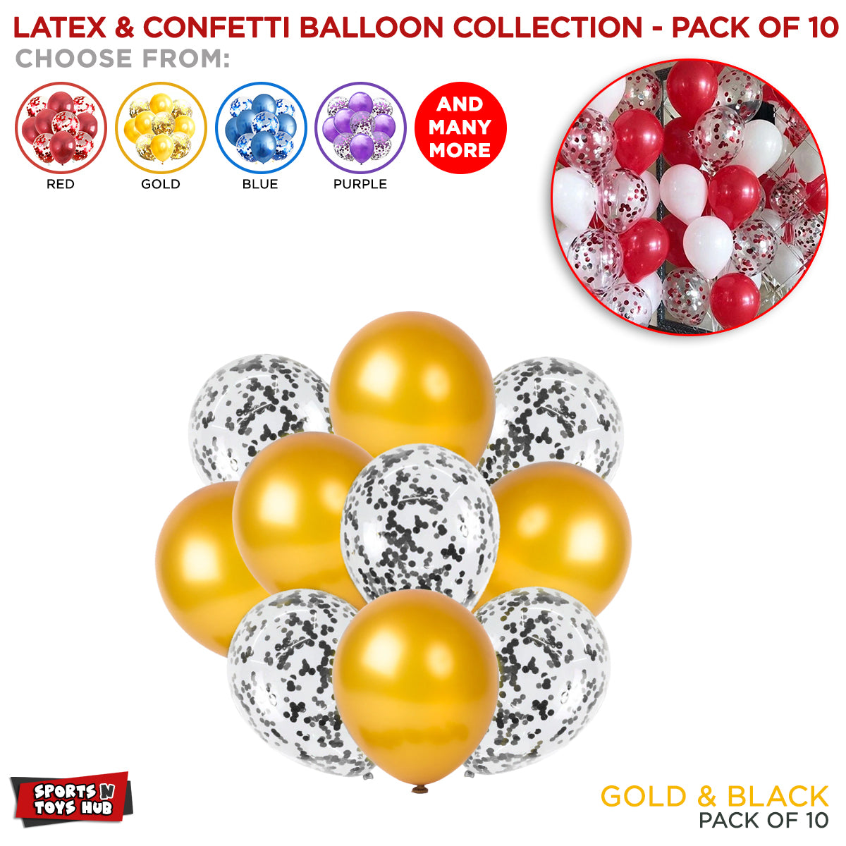 Chrome Latex Round Balloons Collection - 10 Pcs