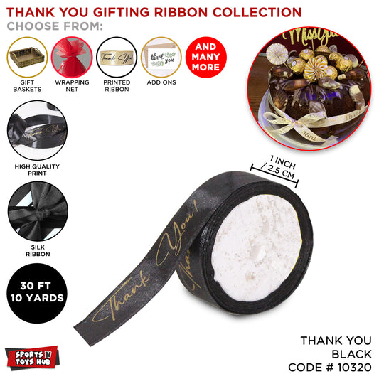 Thank You Printed Satin Ribbon - 1 Inch / 9 Yards