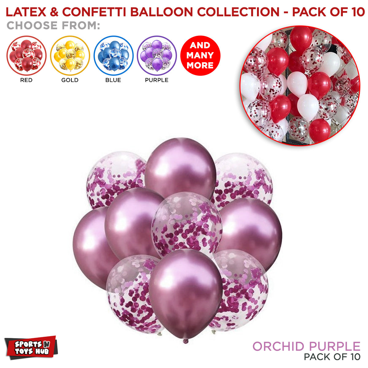 Chrome Latex Round Balloons Collection - 10 Pcs