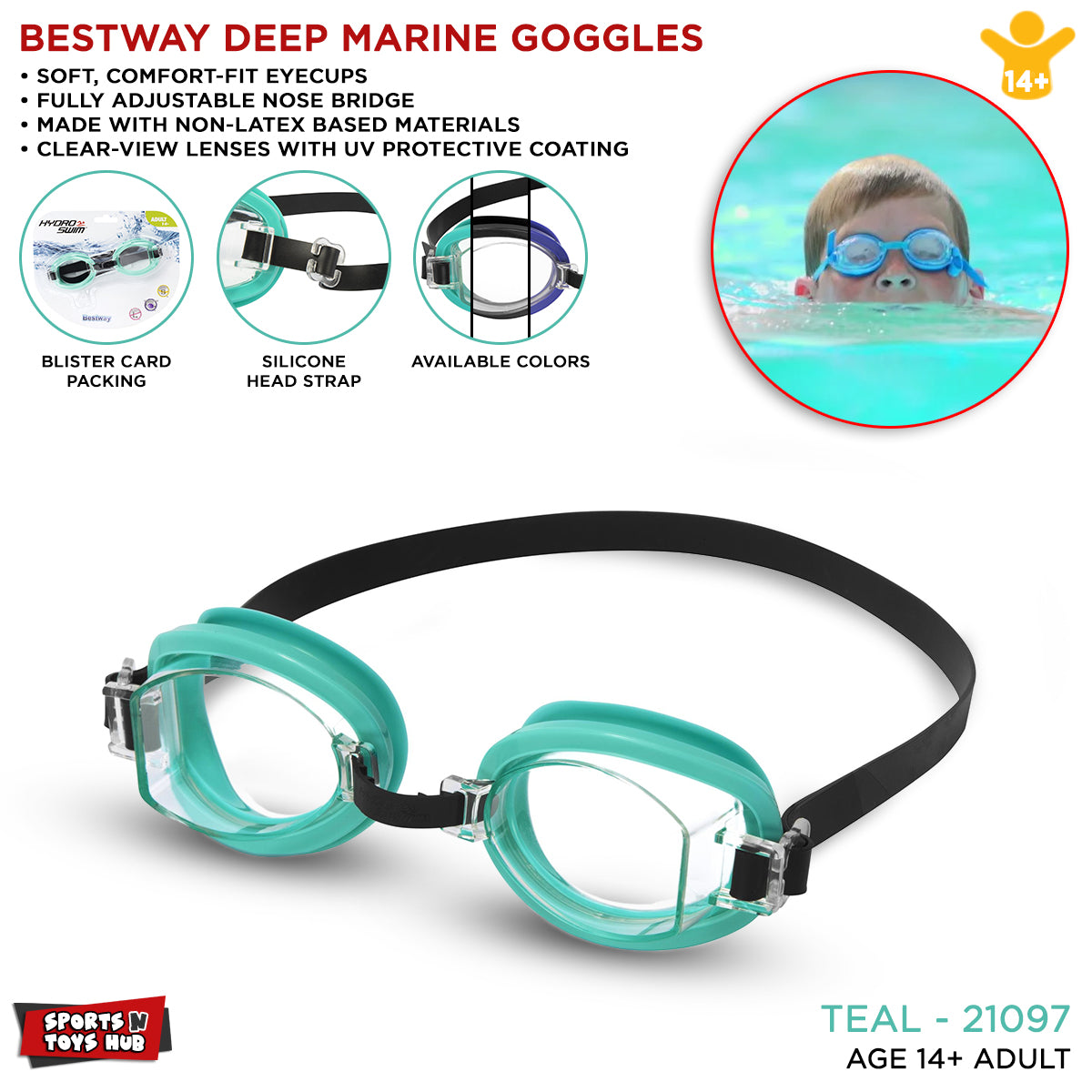 Bestway Deep Marine Swimming Goggles - 21097