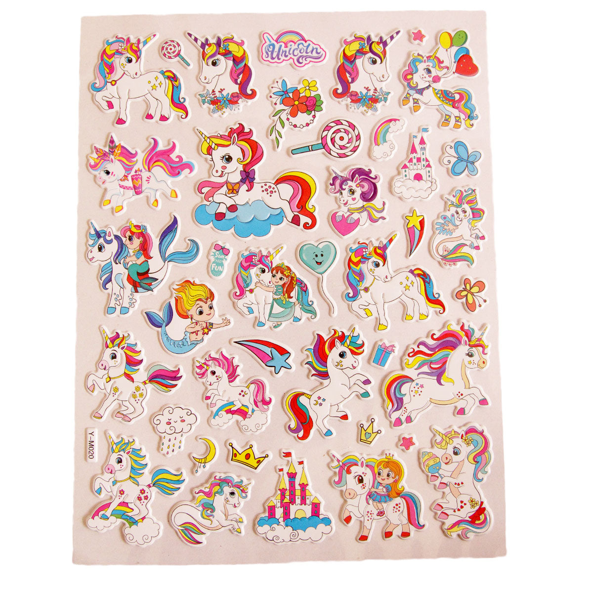 3D Cartoon Character Unicorn Stickers