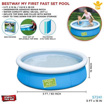 5 Ft Bestway Inflatable Fast Set Swimming Pool For Kids - 57241