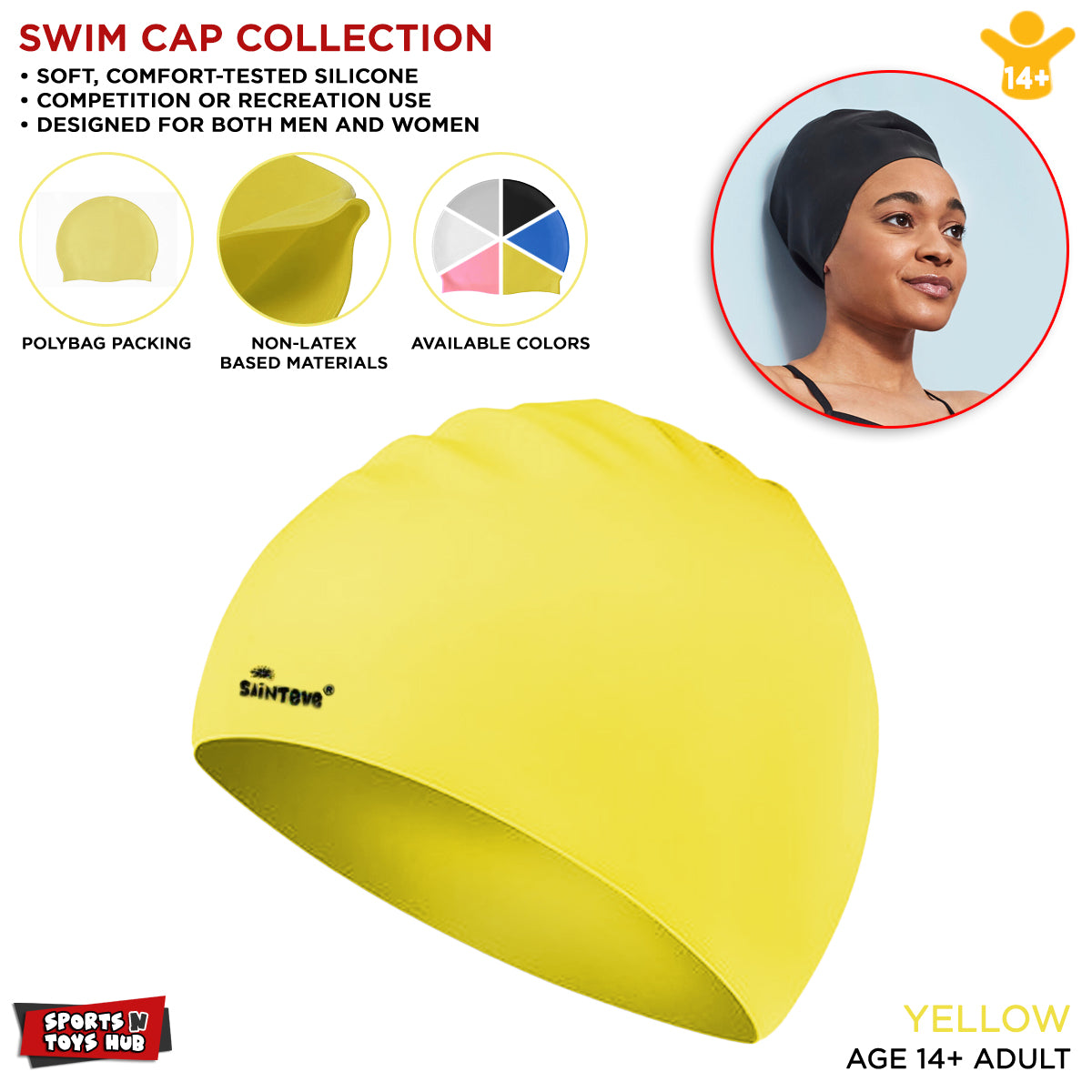 Swimming Silicone Cap Free Size For Adults and Kids Swimmers
