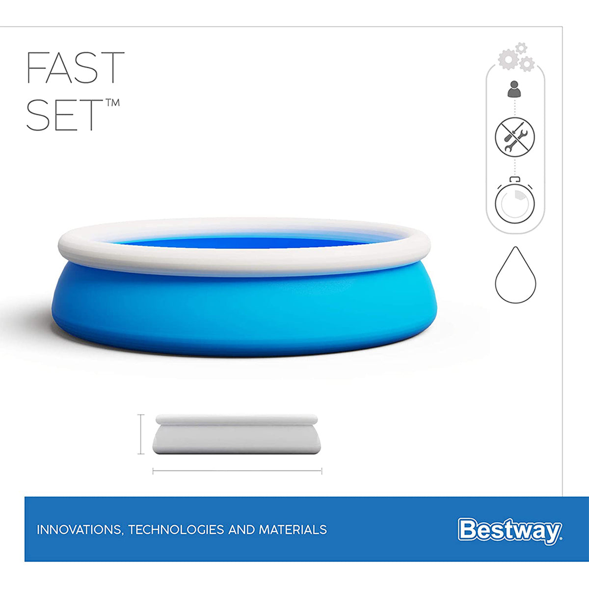 6 Ft Bestway Inflatable Fast Set Swimming Pool For Kids - 57392