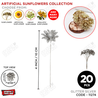 Artificial Glitter Sun Flower Style Buds for Gift Baskets & Packing Decor