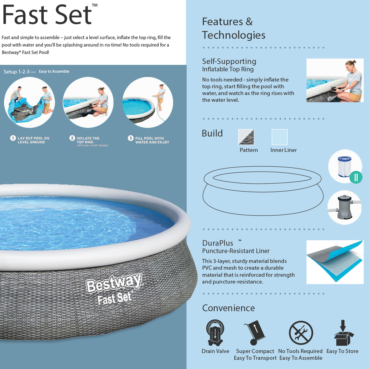 Bestway Fast Set Pools with Filter - 57376