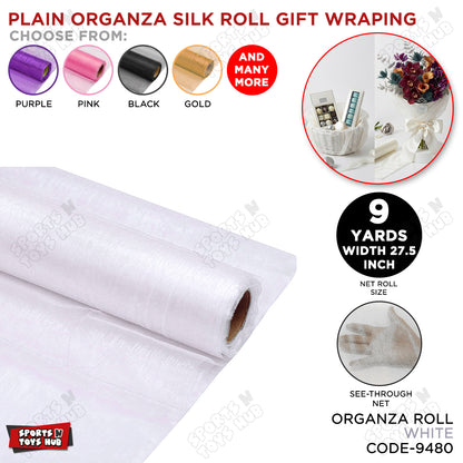 9 Yard - Plain Organza Silk Roll Gift Wrapping Net