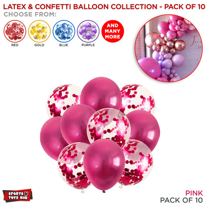 Chrome Latex Round Balloons Collection - 10 Pcs