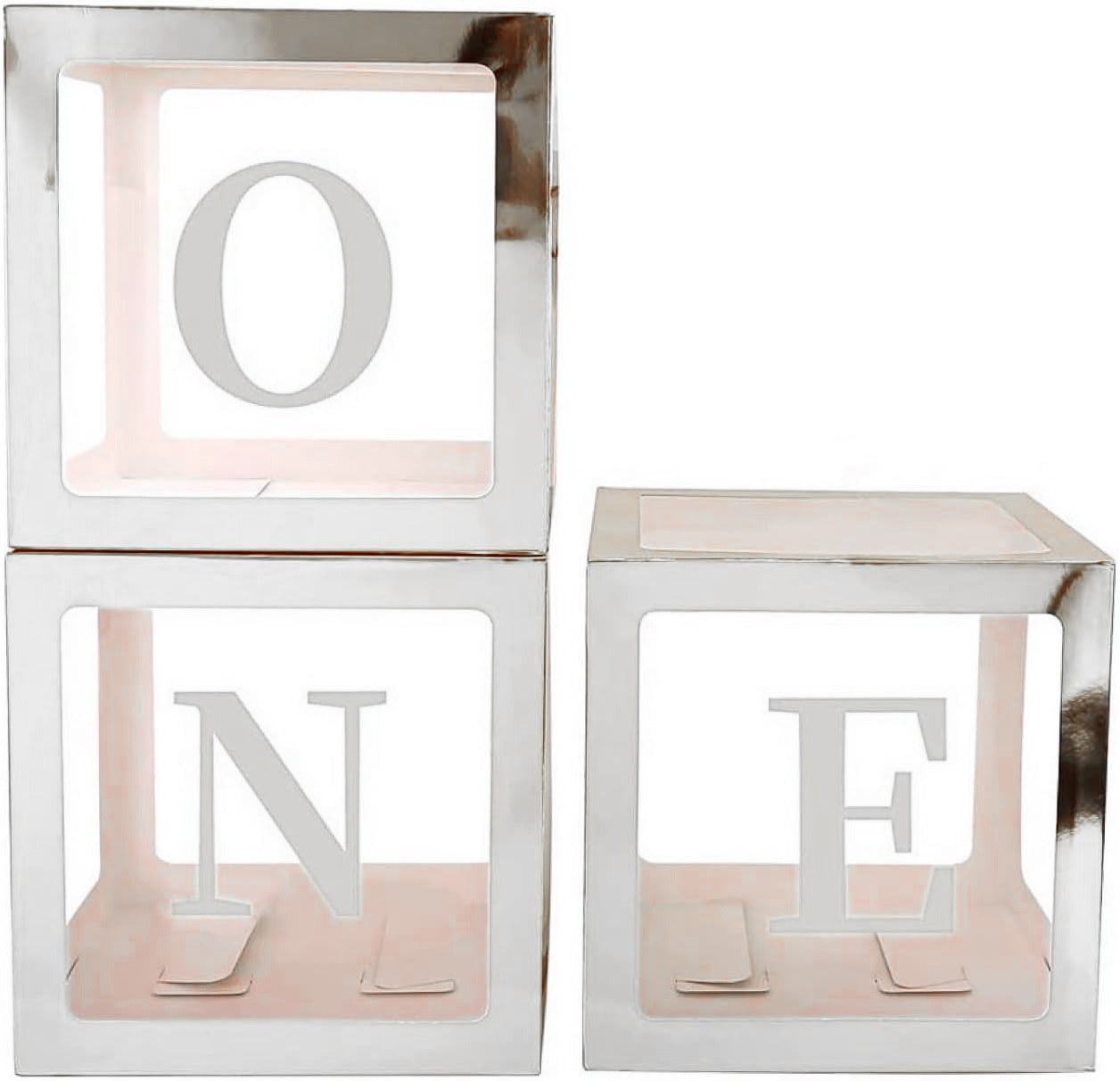Transparent Shinny Decoration Box WIth One Letter For 1st Birthday