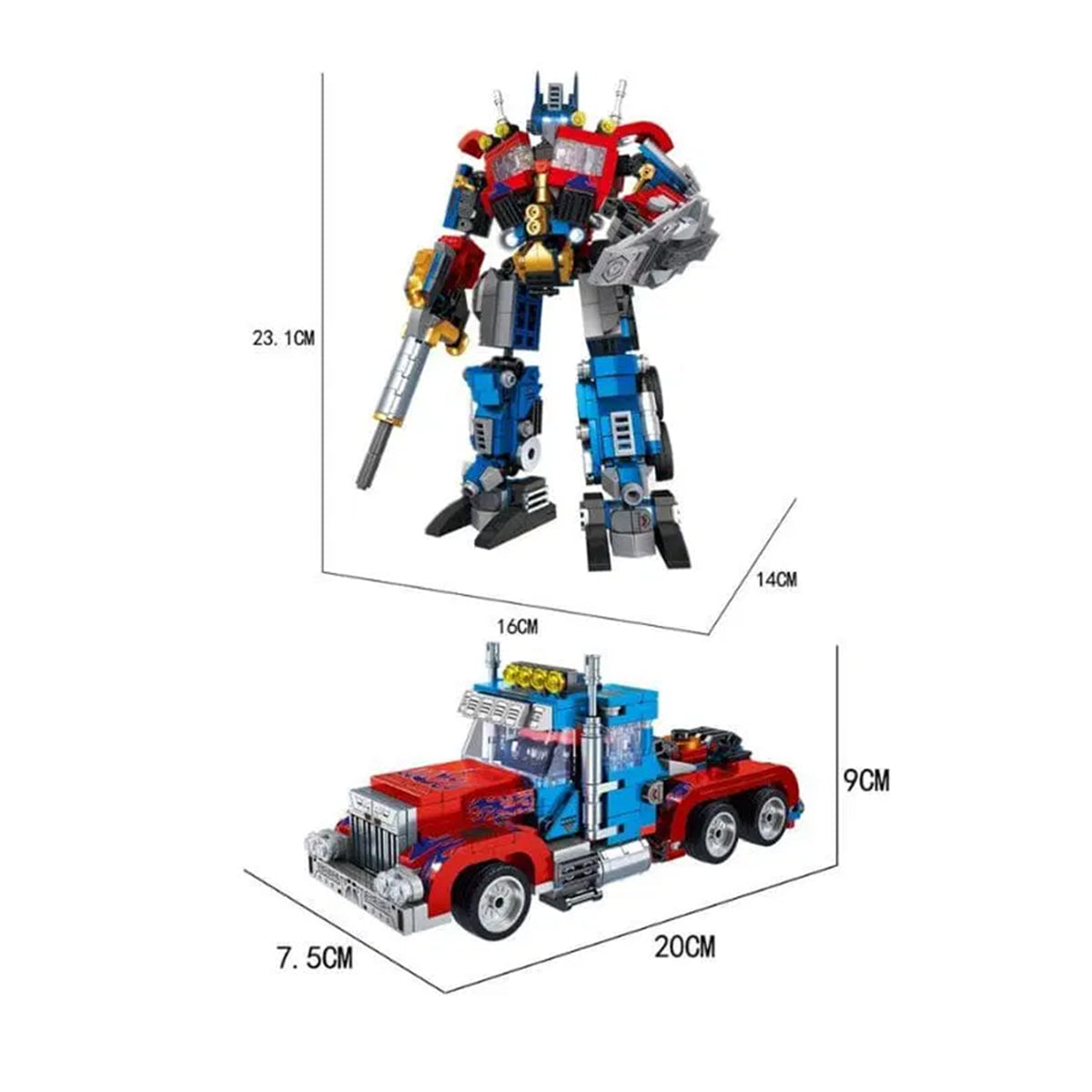 0ptimus 8 IN 2 0ptimus Prime Transformers Building Block – Sports n Toys Hub