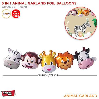 5 in 1 Animal Garland Foil Balloon