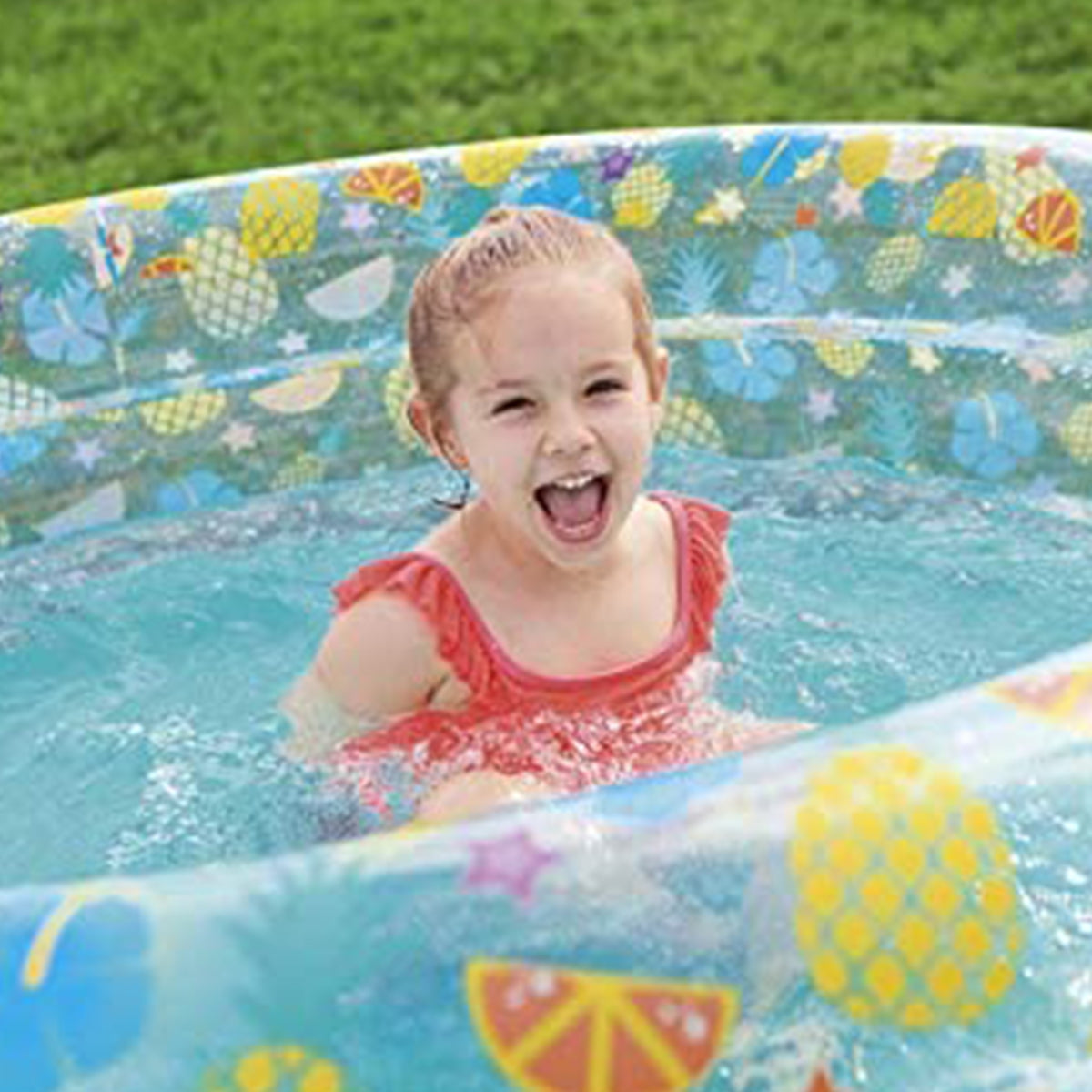 Bestway 4.9 Ft x 21 In Inflatable Transparent Sea Life Swimming Pool For Kids - 51045