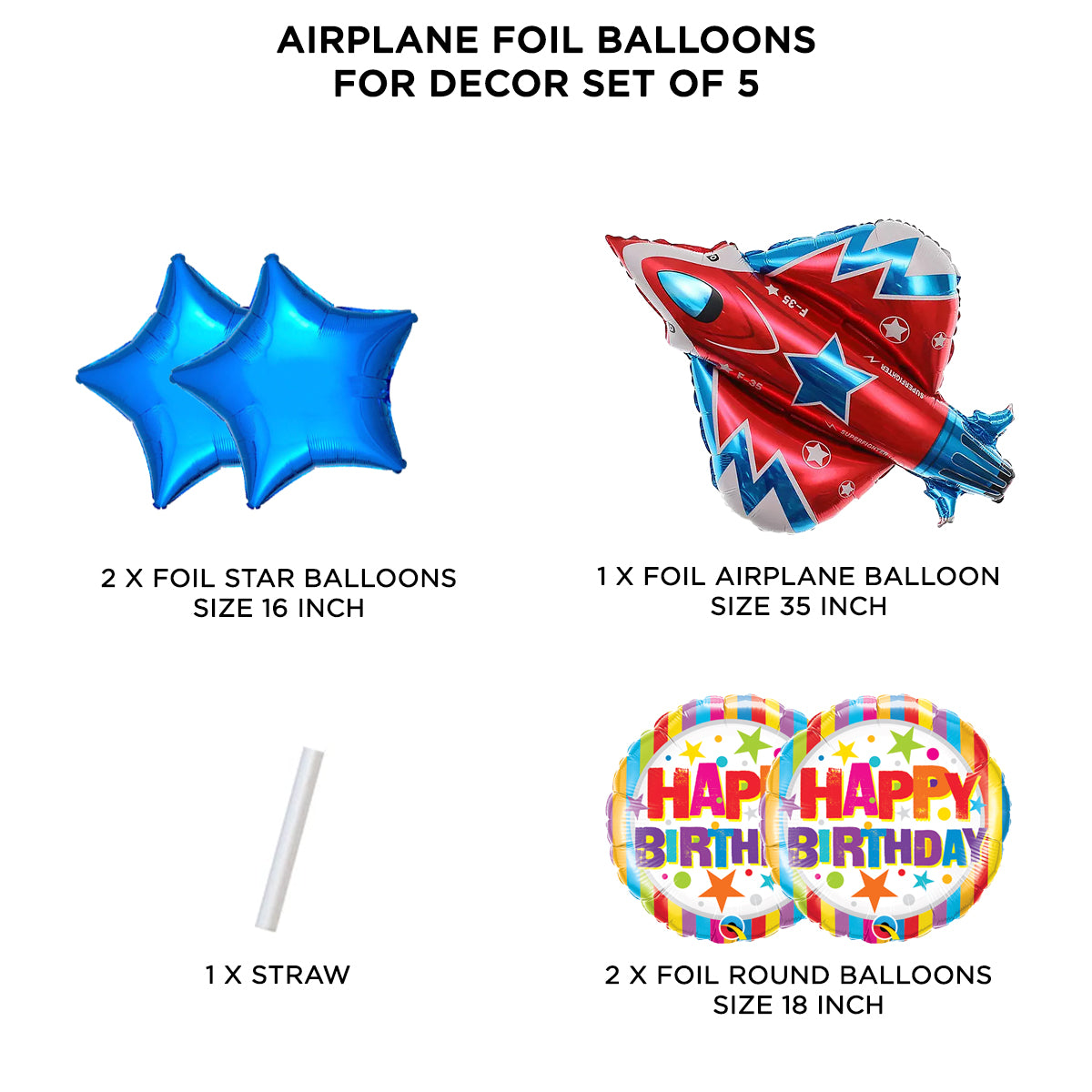 Airplane Foil Balloon Set