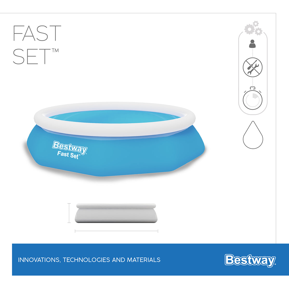8 Ft Bestway Inflatable Fast Set Swimming Pool For Kids - 57448
