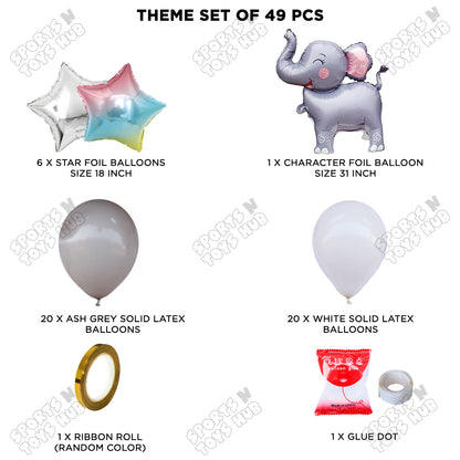 Elephant Cartoon Foil Balloon Stand Set Theme