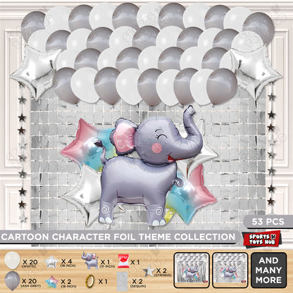 Elephant Cartoon Foil Balloon Stand Set Theme