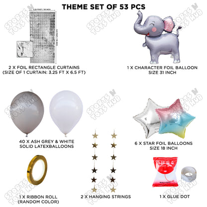 Elephant Cartoon Foil Balloon Stand Set Theme