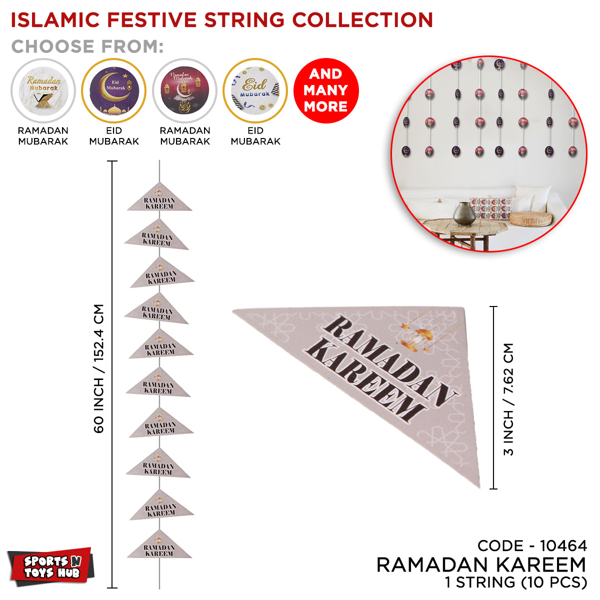 Ramadan Kareem Triangle Shape Strings Collection