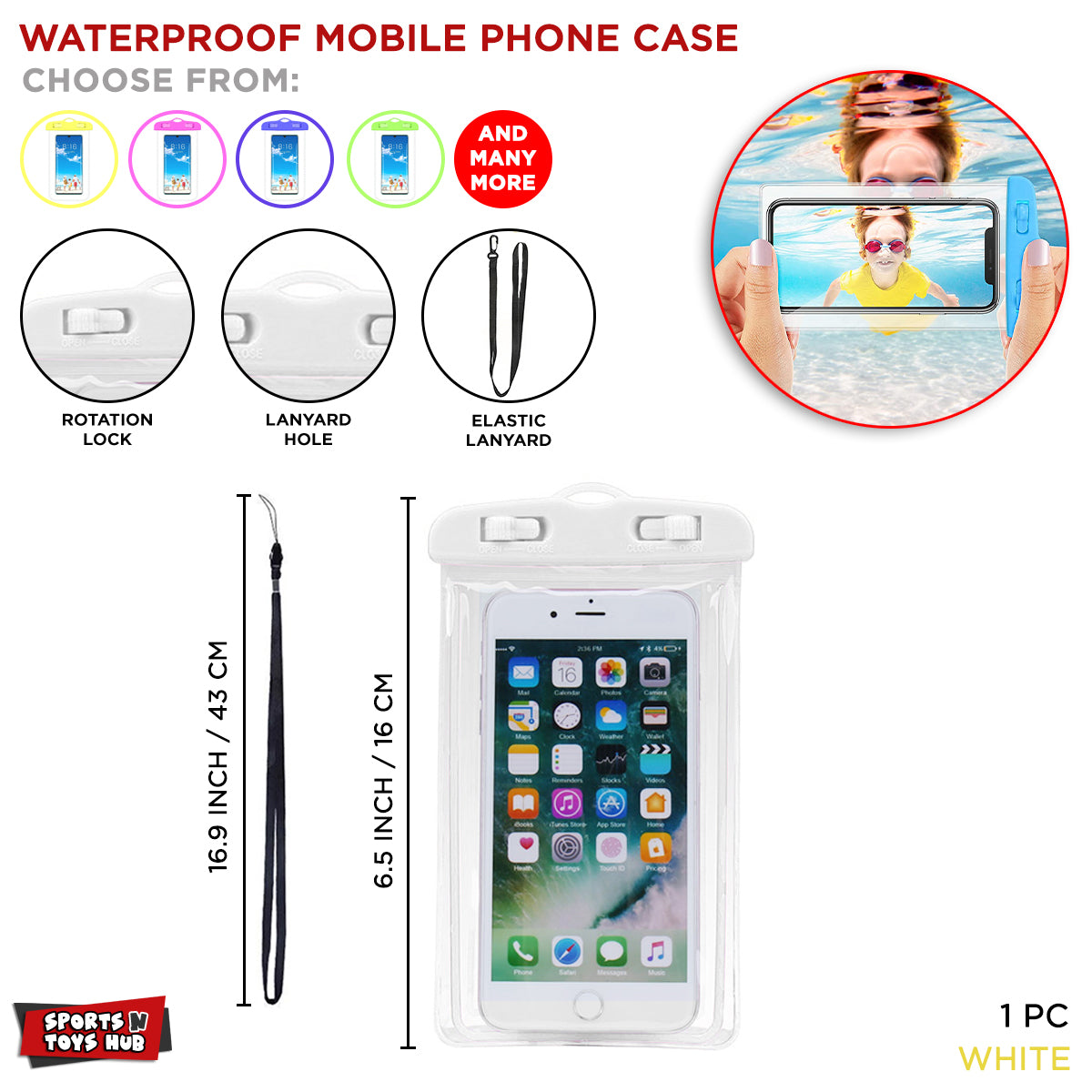 Underwater Waterproof Mobile Pouch – Touchscreen Dry Bag for Phones with Neck Strap