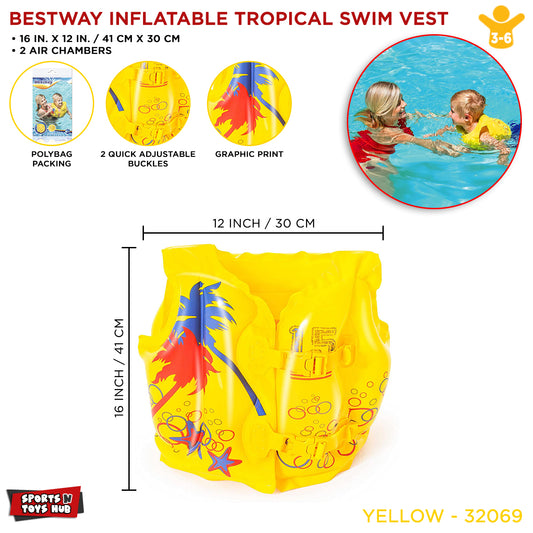 Bestway Kids Floating Inflatable Tropical Beach Swimming Vest - 32069