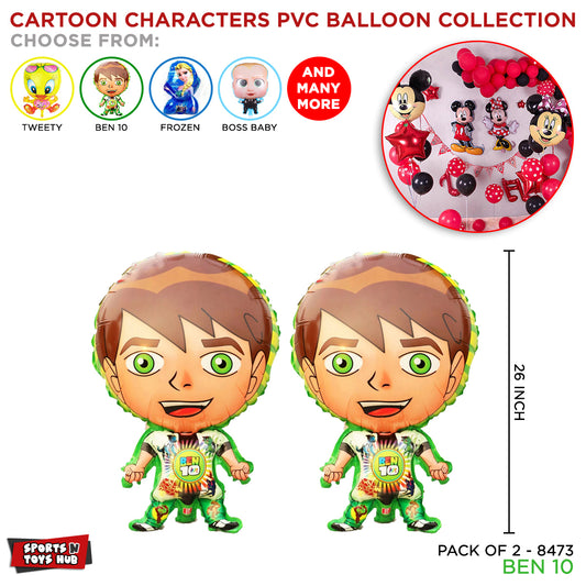 Cartoon Character Ben 1O PVC Foil Balloon - 2 Pcs