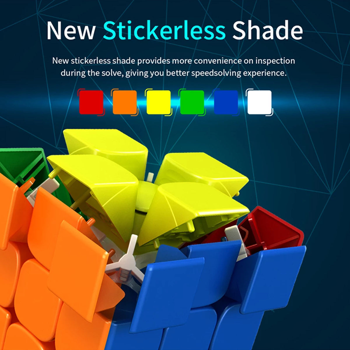 Moyu RS3M 3x3 Rubik's Magnetic Core Speed Cube Sticker-less Shade Magic Built-in Magnet Cube Puzzle Toy