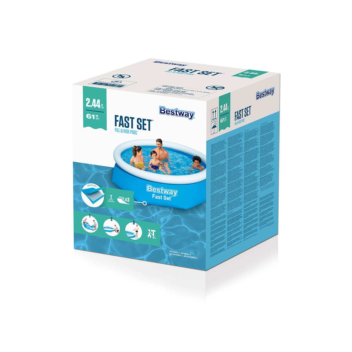 8 Ft Bestway Inflatable Fast Set Swimming Pool For Kids - 57448