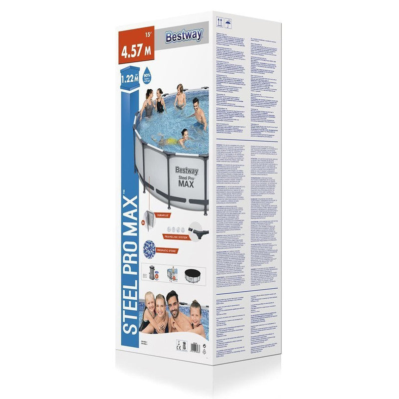 Bestway Steel Pro Round Above Ground 15ft x 48in Depth Swimming Pool - 56438