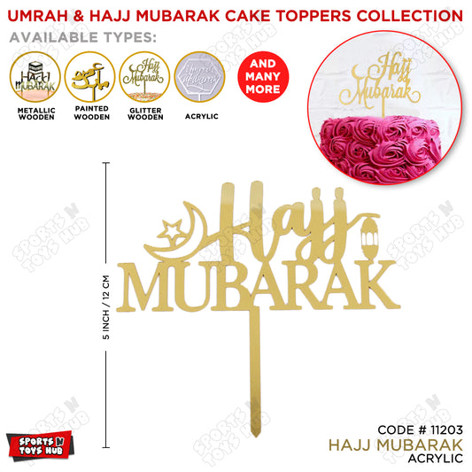 Hajj Mubarak Acrylic Cake Topper