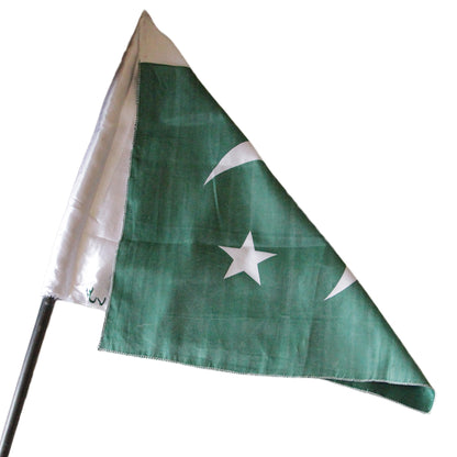 14th August Pakistan Handheld Flags With Black Pipe