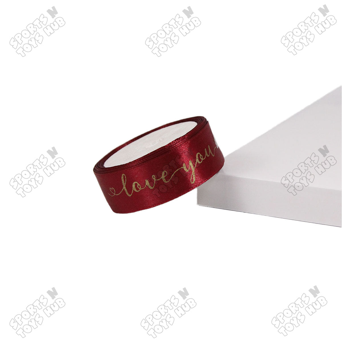 "Love You" Printed Satin Ribbon Roll – 1 Inch x 9 Yards for Gift Wrapping & Floral Decor