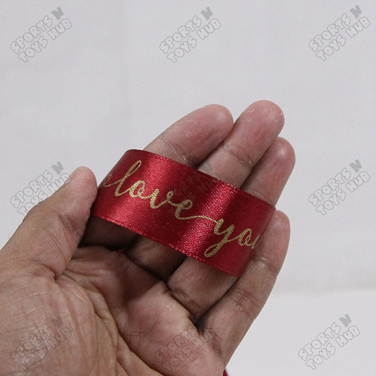 "Love You" Printed Satin Ribbon Roll – 1 Inch x 9 Yards for Gift Wrapping & Floral Decor