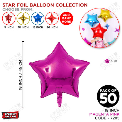18 Inch - Magenta Pink Star Foil Balloon