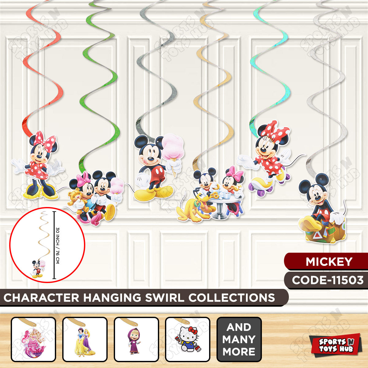 Mickey Mouse Cartoons Characters Swirls