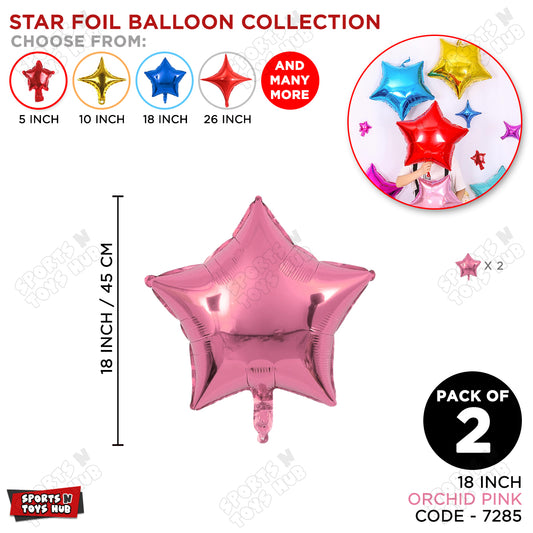18 Inch - Orchid Pink Star Foil Balloon