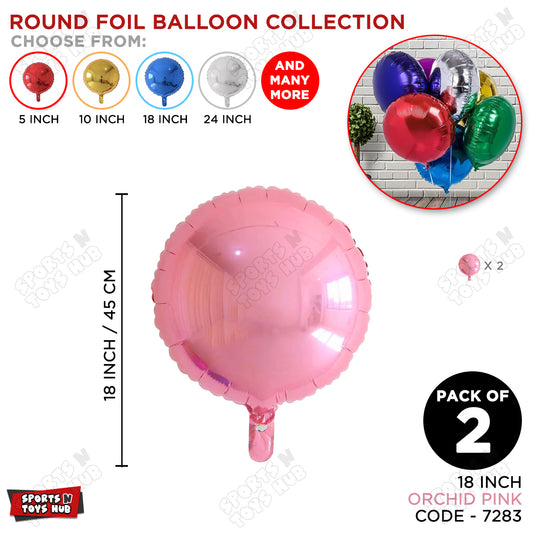 18 Inch - Orchid Pink Round Foil Balloon