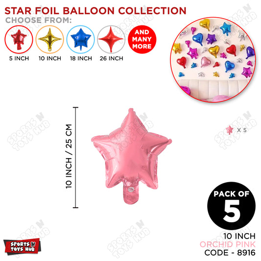 10 Inch - Orchid Pink Star Foil Balloon
