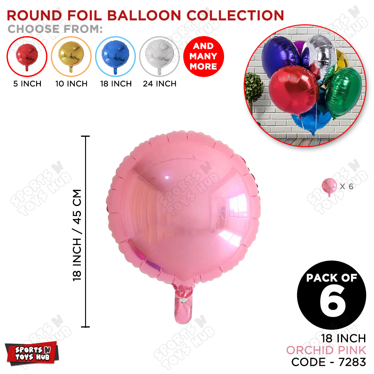 18 Inch - Orchid Pink Round Foil Balloon
