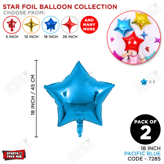 18 Inch - Pacific Blue Star Foil Balloon
