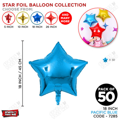 18 Inch - Pacific Blue Star Foil Balloon