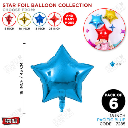 18 Inch - Pacific Blue Star Foil Balloon