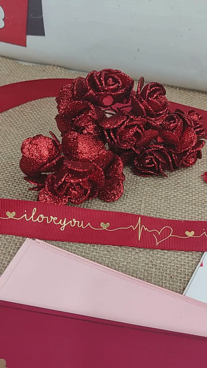 Love Hearts Printed Solid Opaque Flower Bouquet Sheets - 20 Sheets