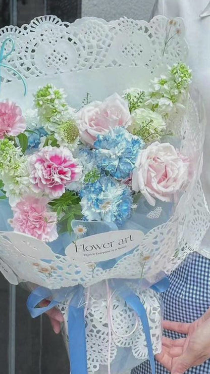 Lace Edge Paper Bouquet Wrapping Sheets - Pack of 12