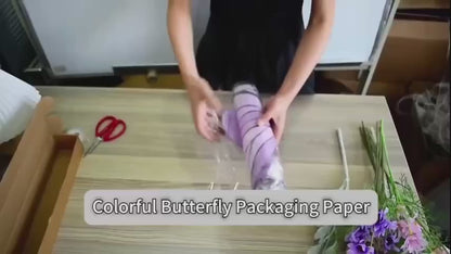 20 Sheets / 5 Sets Butterfly Wings Bouquet Floral Paper Sheets DIY Flower Arrangement