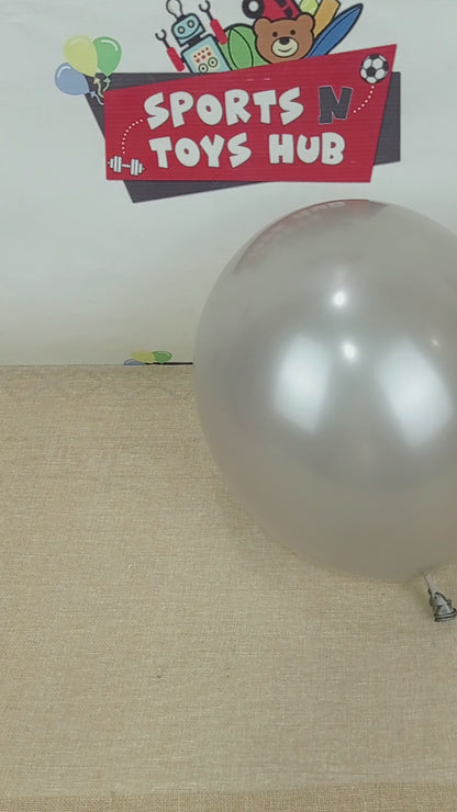 Silver Latex Balloons Available In 9, 12, 18 & 36 Inch Sizes