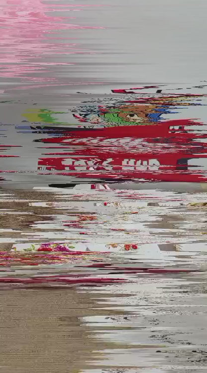 Floral Pyramid Favor Nikkah Purple Printed Flower Bid Box